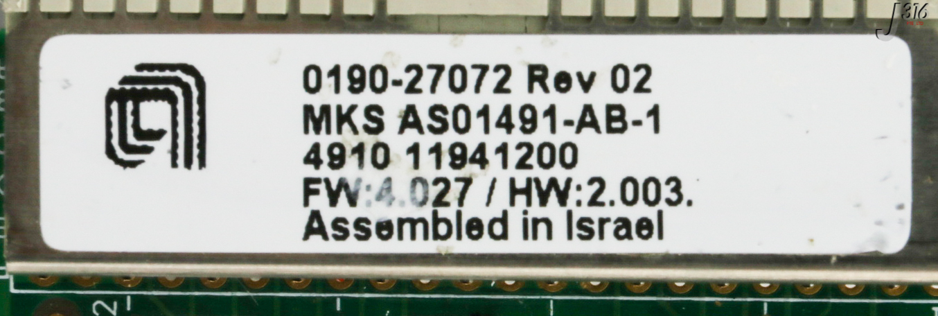 29934 APPLIED MATERIALS PCB ASSY, CDN491R CTRL BD, MKS AS01491-AB